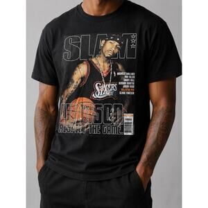 Official Mitchell & Ness Men's Black Allen Iverson Sixers T Shirt Size Medium